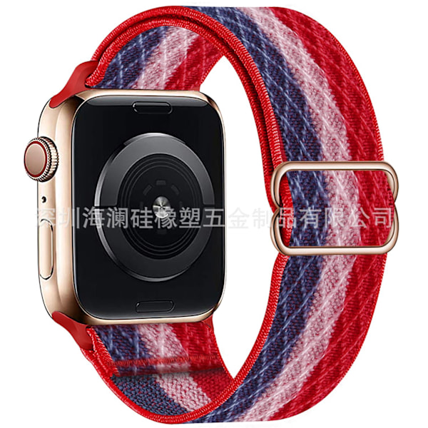 Kellon ranneke Apple Watch iWatch 38/40/41/series10-42 Punainen, valkoinen ja sininen