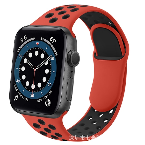 Urrem til Apple Watch iWatch 38/40/41mm standard rød og sort