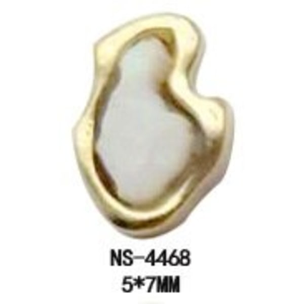 Negledekorasjoner for neglekunst Japansk stil negleskjønnhet Metallkantskallskall Ornament Stein Blomstrende legeringsdekorasjon NS-4468