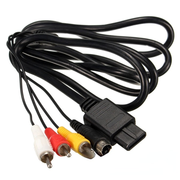 Til N64/SNES/NGC tre-i-en S AV-kabel Audio- og videokabelterminalledning 1,8 M