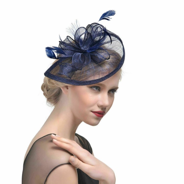 Stort pannebånd Alice Band Hat Fascinator Bryllup Ladies Day Race Royal Ascot Blue