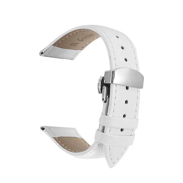 Kellon ranneke Apple Watch iWatchille 42-44-45-46-49mm EC-neulakuvio valko-hopea perhoslukko pikakiinnitys
