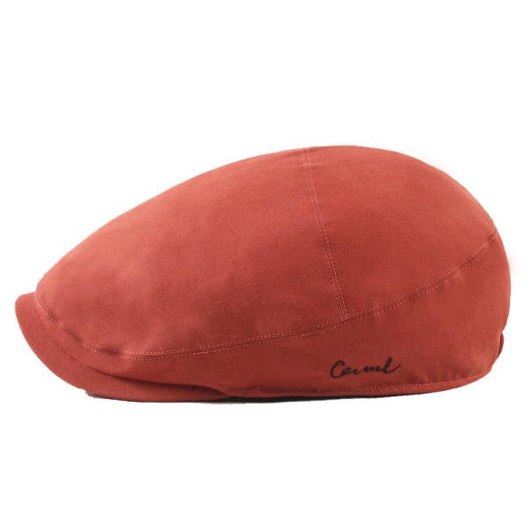 Beret Hat Youth Hat Men's and Women's Beret Retro Casual Advance Hats Korean Peaked Cap Internet Famous Hat Men's Hat Orange Red M（56-58cm）