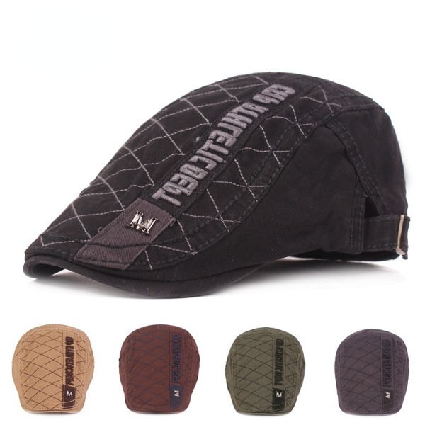 Beret Hatm Standard Hat Herre- og Damebomull Peaked Cap Travel Uformell Beret Advance Hats Herrelue Black Adjustable