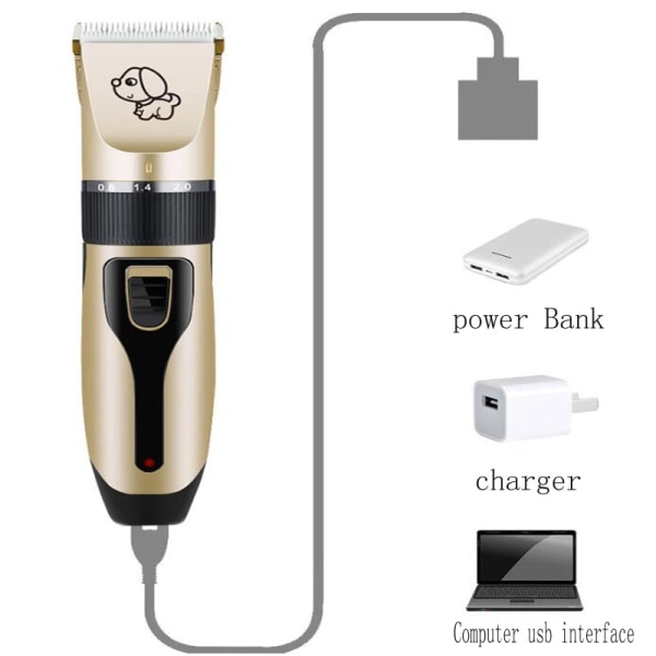 Elektrisk hundehårtrimmer USB-lading Hårklipper for hundedyr Oppladbar kattehårfjerner Stelling Packaging B