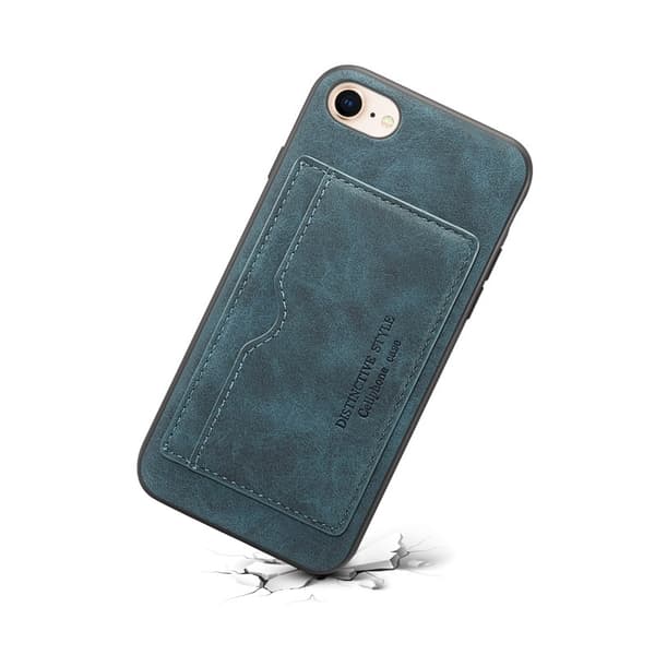 Fodral för iPhone 13 mini blått kortfack läder