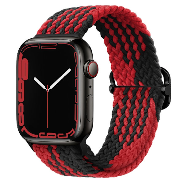 Urrem til Apple Watch iWatch 38/40/41mm Z mønster sort og rød