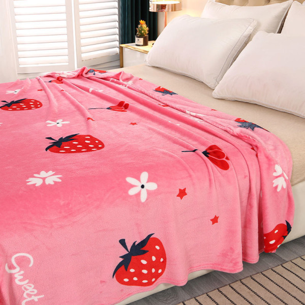 Flanellfilt Four Seasons Luftkonditionering Sammetsfilt sovsal Coral Fleeceöverdrag Filt Tunt cover Cute rabbit 120*200cm