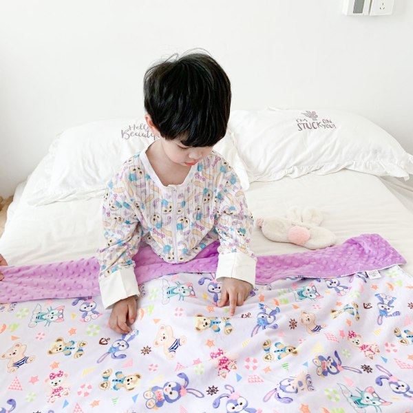 Child Comfort Ilmastointi Four Seasons Cover Newborn Nap Ohut Ilmastointi Peite Velvet dinosaur 75*110cm