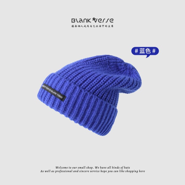 Lämmin talvi neulottu pipo hatut korealaistyylistä syksyä ja kirjaimia All-Match neulepusero Kylmäpaksuinen naisten unisex Black