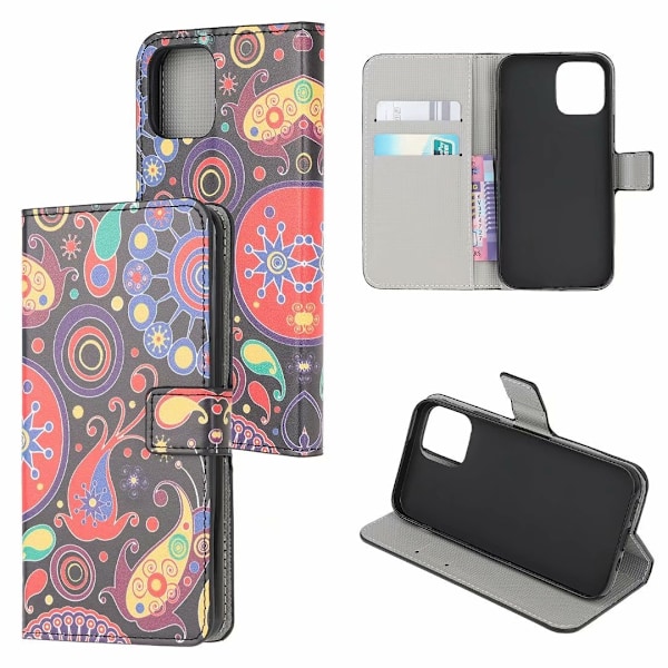 Etui til iPhone 13 Vandmand malet læder kort slot pung print