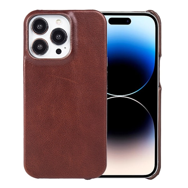 Etui til iPhone 16 Pro Max, mørkebrunt lær