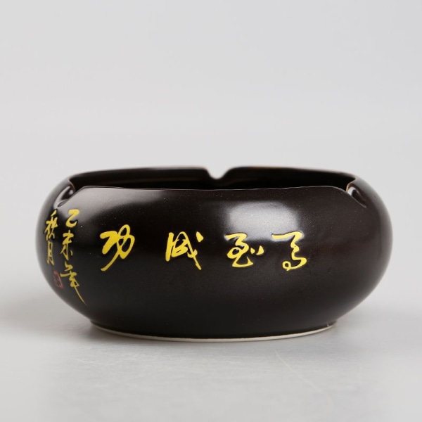 Tuhkakuppi Tuulenpitävä Trendikäs Suuri makuuhuone Olohuone Kristallilasi Trendikäs tuhkakuppi Calligraphy ashtray (black)