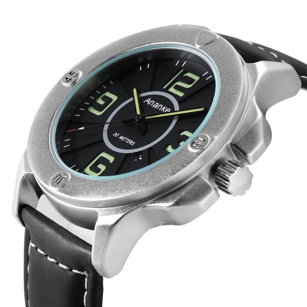 Menn Klokker Europeisk og Amerikansk Motorsykkel Watch Leather Quartz Gift An2102