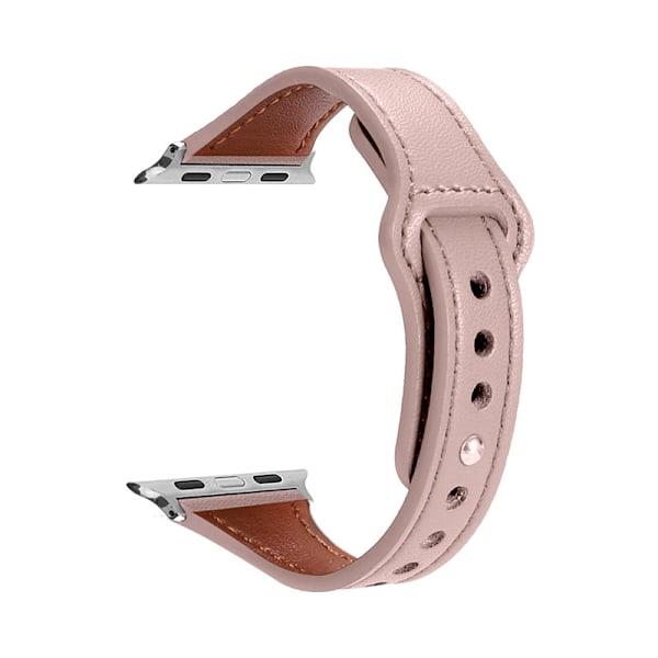 Urrem til Apple Watch iWatch Størrelse 38-40-41mm PG Sakura Pink - Enkelt Søm Lille Talje