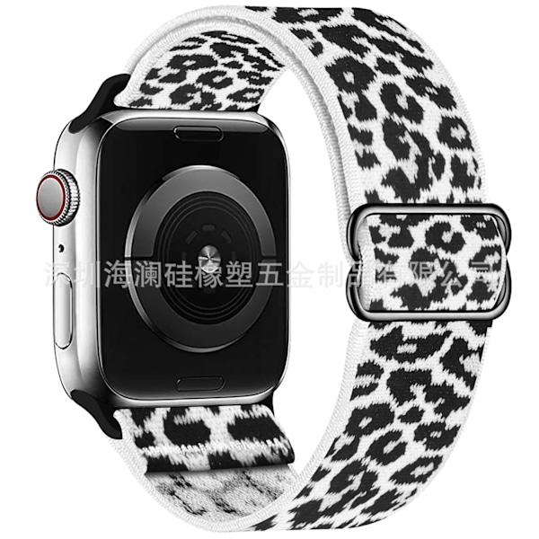 Klockarmband för Apple Watch iWatch 38/40/41/series10-42 Vit leopardtryck