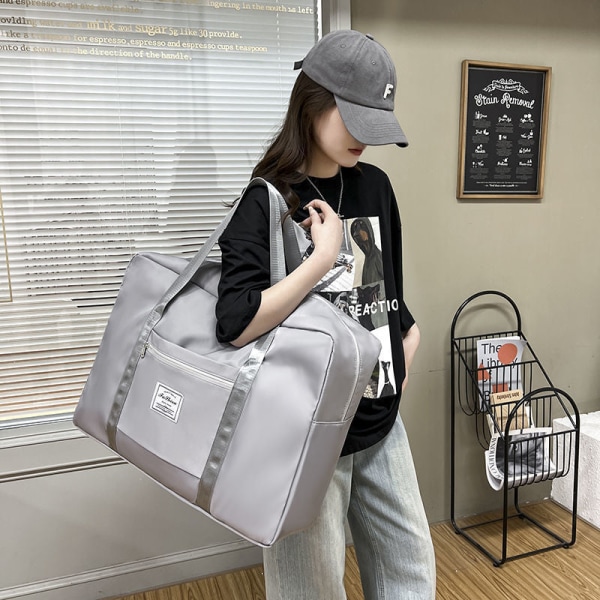 Rygsæk rejsetaske Kvinders håndtaske med stor kapacitet Herre letvægts Student Maternity Package Bag Fresh gray Medium (light travel)