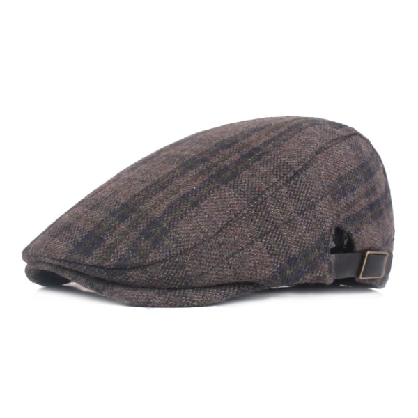 Baretterhat Ulden Peaked Hat Herreternet Tøj Baret Efterår og Vinter Varm Advance Hatte Midaldrende og Ældre Peaked Hue Dark gray Adjustable