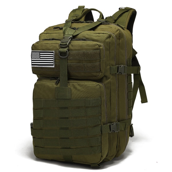 Mænd Rygsæk Skuldertaske Udendørs Sport Camping Vandtæt Vandretæt Rygsæk Army green (with American Standard) 45L