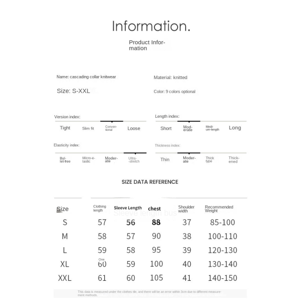 Kvinnor Stickad Höst Vinter Tröja Raglan ärm Hög krage Lös Pile Krage Bottoming Shirt Gray 58*57*90cm