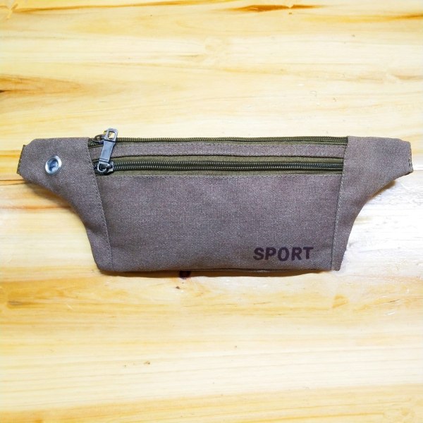 Fanny Pack Løpebelte Midjeveske Organizer Canvas Multi-Functional Sports Army Green