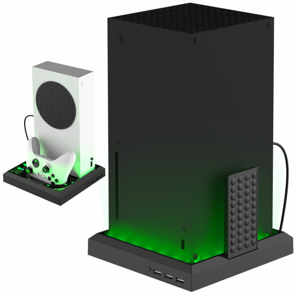 För Xbox Series X/S Handtag Main Engine Kylfläkt Regnbågsfärg Lysande bas Omgivande