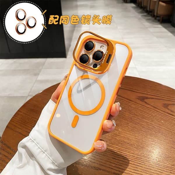 Skal för iPhone 17 Pro Max Orange linshållare och fallskyddsdesign