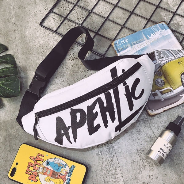 Fanny Pack Löpbälte Midjeväska Organizer Nylon Mode Sport White