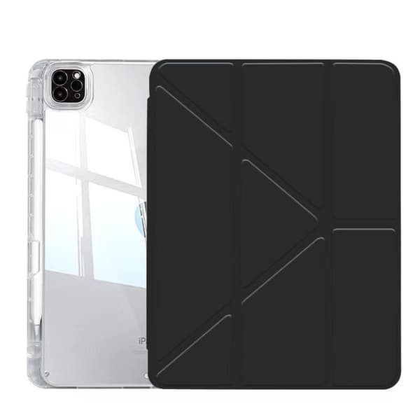 Stilfuldt etui til iPad 11\" Pro M4 2024 Sort Transparent Foldbart Anti-drop