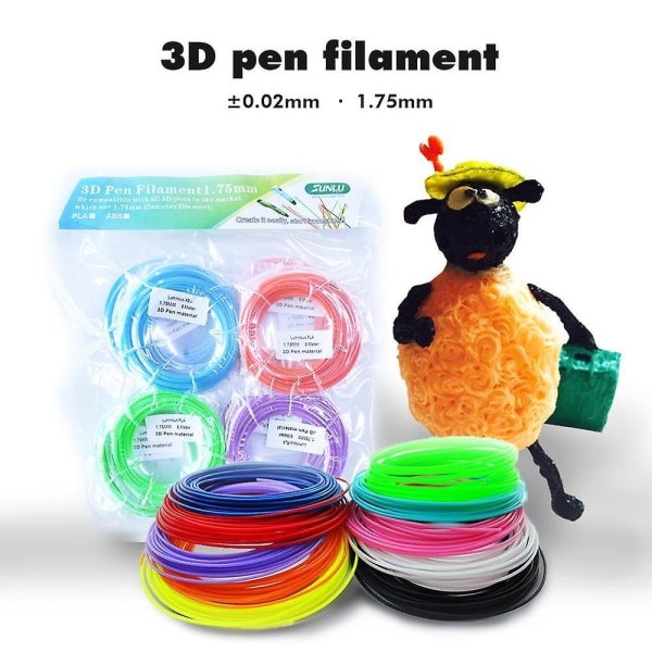 ny pla 5m tilfeldig 1,75 mm 3d penn filament pla abs tilfeldig farge sc