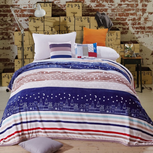 Fortykket høst- og vinterteppe Flanellteppe Flanell Airconditionteppe Coral Fleece Love castle 200*230cm