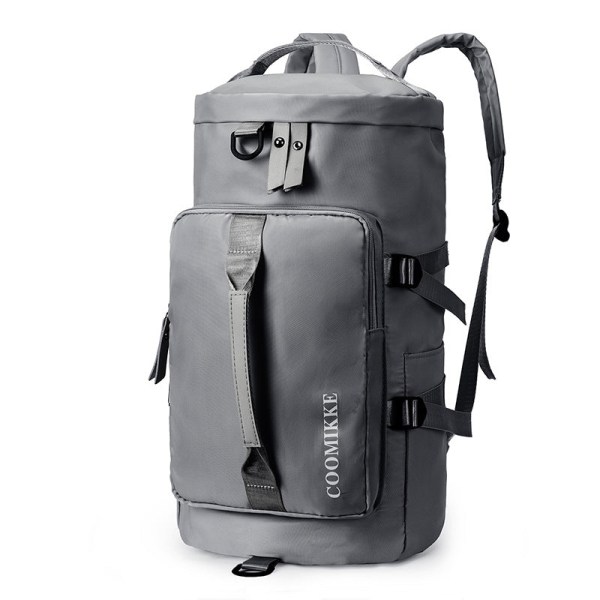 Multifunksjonell håndbærende ryggsekk rund Barrel Single-Skulder Bag Training Sports Bag Gray