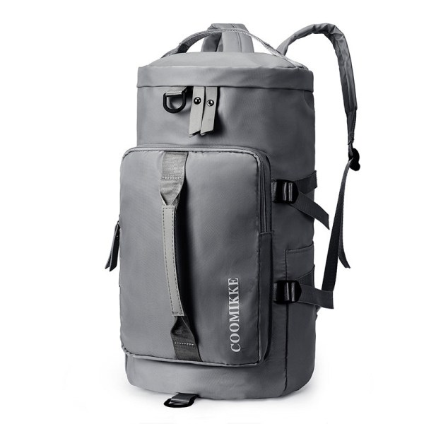 Multifunktionel håndbærende rygsæk rund Barrel Single-Soulder Bag Træningssportstaske Gray