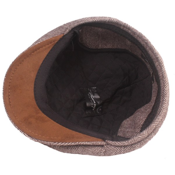 BERET Hattu Hatut vanhuksille Miesten kalanruoto-talvihattu Keski-ikäiset ja vanhukset Cap Paksutettu korvaläpät Advance-hatut Vanha hattu Brown L(58cm)