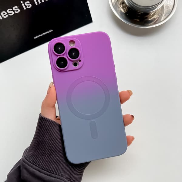 Etui til iPhone 17air gradient væske tofarvet gradient væske magnetisk linsefilm