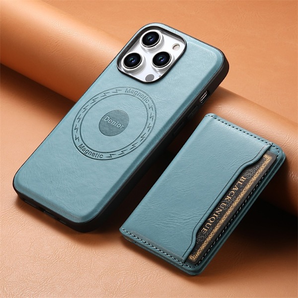 Etui til iPhone 13 Pro Max blå magnetisk 2 i 1 kortholder