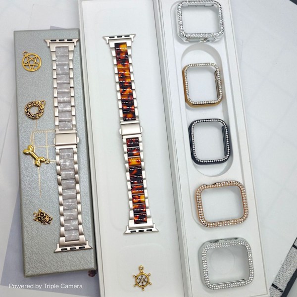 Klockarmband för Apple Watch iWatch 42-44-45MM Stjärnljus + Sköldpaddsskalsharts