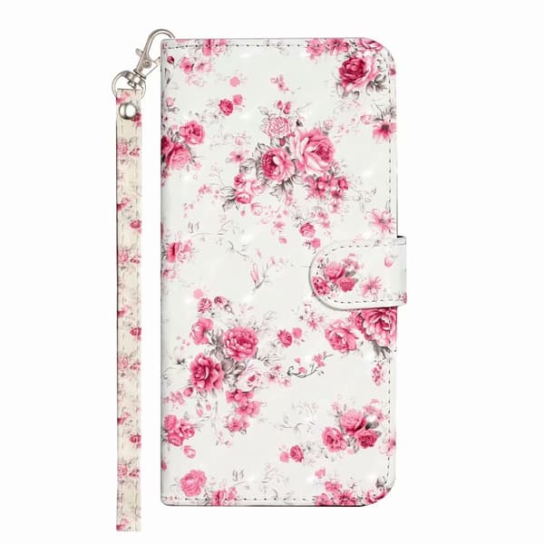Fodral för Samsung S21 PLUS Rosmålat kort flip läder