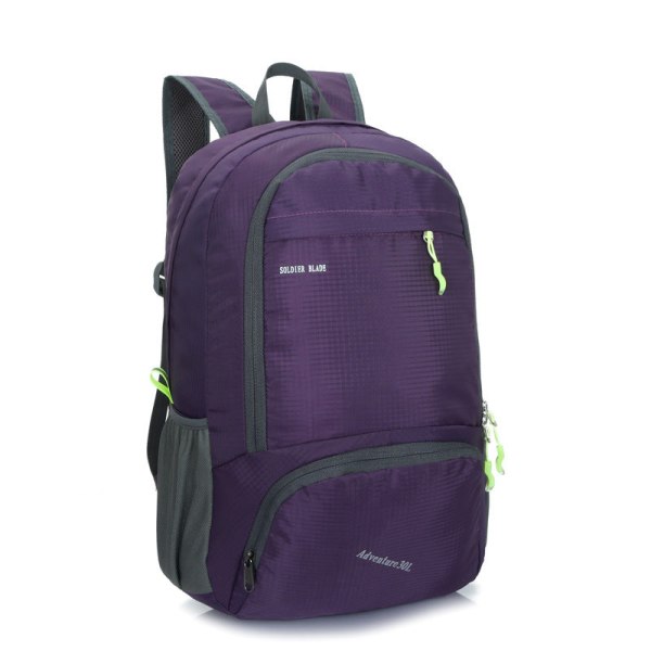 Kvinder pige rygsæk skuldertaske skoletaske Cykling Rejse Udendørs Opbevaring Bjergbestigning Bærbar Vandring Camping Foldning Purple 32*15*46cm