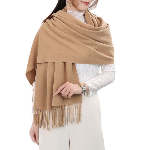 Cashmere Tassel Women's Fall Winter Scarf Blanket Wrap Shawl Stole Warm Soft black