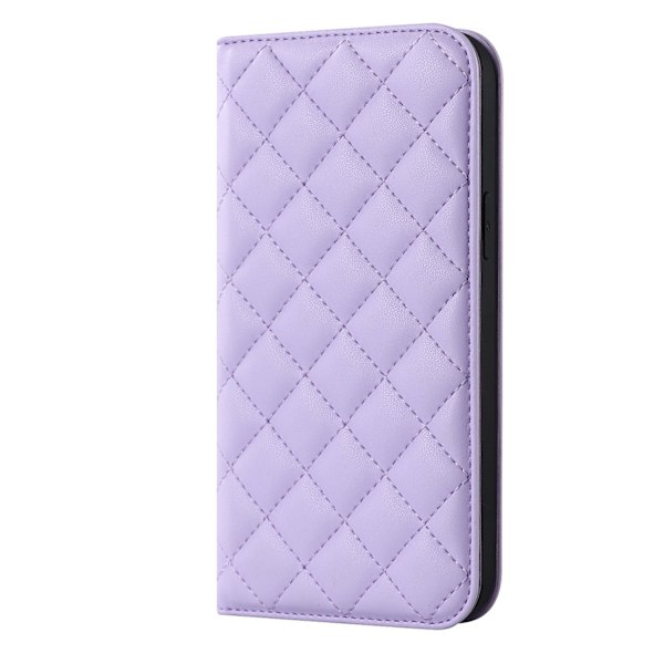 Kotelo iPhone 16 Plus -puhelimelle, vaalean violetti timanttinahka, sisäänrakennettu magneettinen langaton lataus