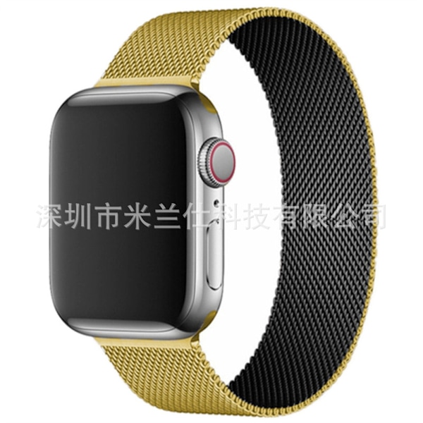 Klockarmband för Apple Watch iWatch 38/40/41/42mm-S10 24 guld med svart
