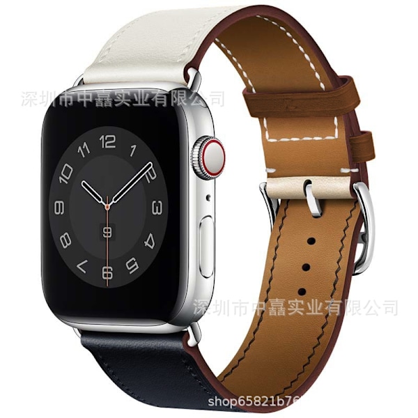 Klockarmband för Apple Watch iWatch 42/44/45/49mm svart med beige