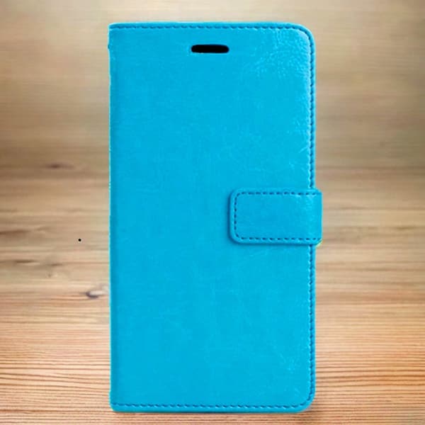 Fodral för iPhone 13 mini plånboksmodell [himmelblå] gratis snodd flip läder hel väska