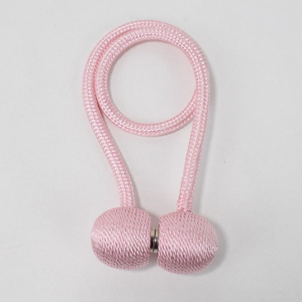 Yksinkertainen yksivärinen kuulokeverho Magneettinen solki verhon sideköysi Light pink