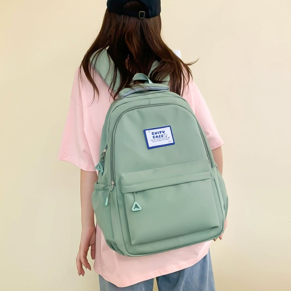 Kvinder pige rygsæk skuldertaske skoletaske Stor kapacitet Tidlig gymnasieelev Idle Style Casual Koreansk stil Blue