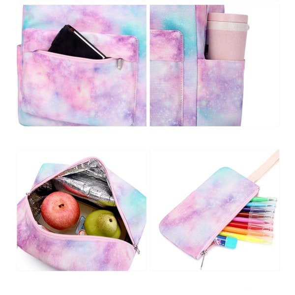 Tre-delt skoletaske til piger, let vandtæt rygsæk Blue and purple c7a4 |  Blue and purple | Fyndiq