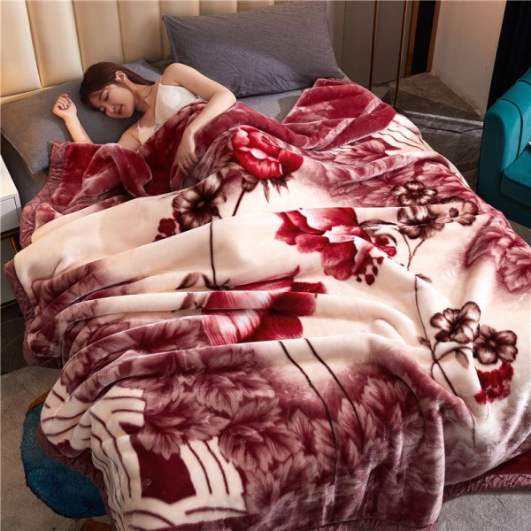 Gave Dobbeltlag Varmt Tykket Laschel Teppe Dekke Teppe Vinter Bryllup Teppe Cameo Brown 150*200cm