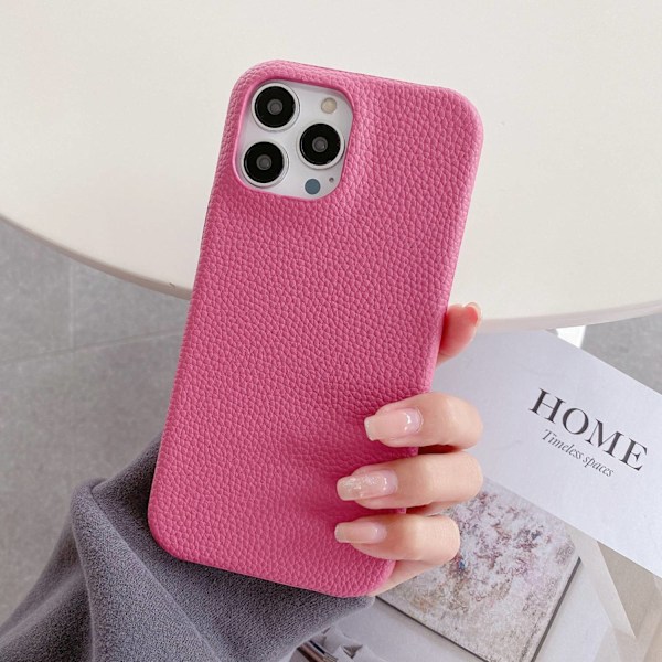 iPhone 14 -kotelo, persikkalitsi, nahkamainen