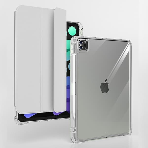 Stilfuldt etui til iPad 789 10,2 tommer abrikosgrå slide airbag pull